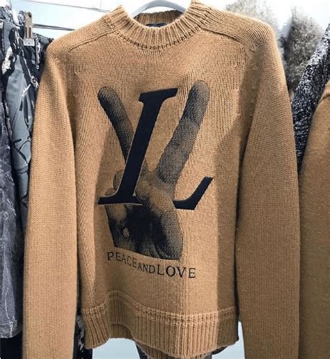 lv sweater peace and love|Studded LV Sweater .